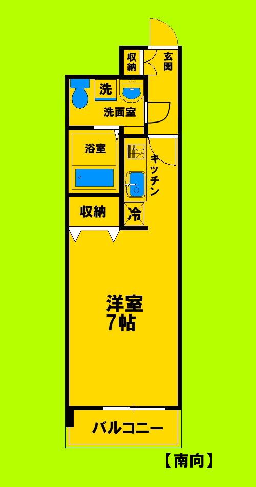 レジュールアッシュ江坂(1K/7階)の間取り写真