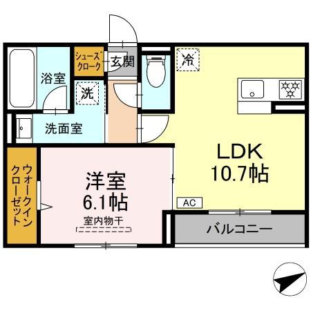プエンテ(1LDK/3階)の間取り写真
