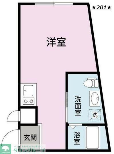 スカイヒルズ鷺ノ宮(ワンルーム/2階)の間取り写真