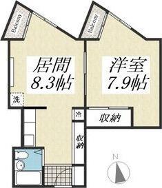 平岸パークマンション(1LDK/6階)の間取り写真