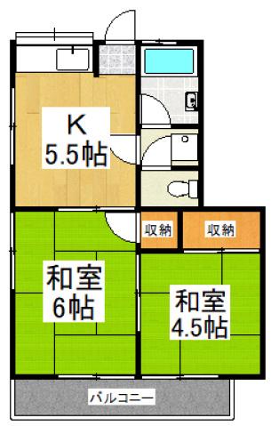 ミキコーポ小手指(2K/2階)の間取り写真
