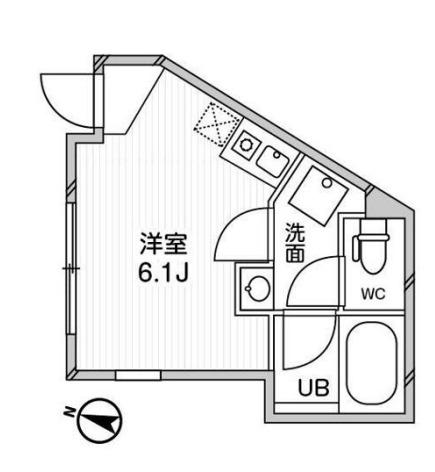ベルコート赤坂(ワンルーム/3階)の間取り写真