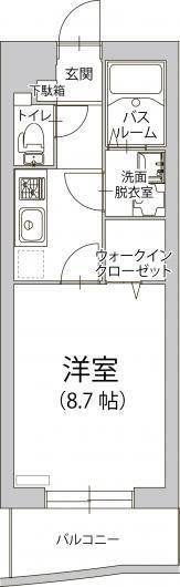 クーチャ万願寺(1K/2階)の間取り写真