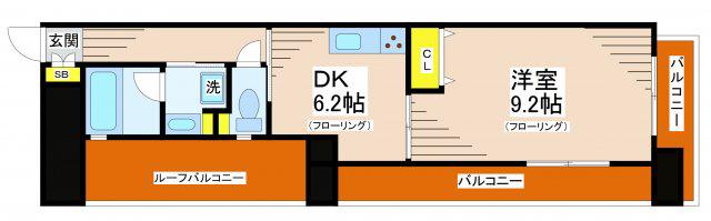 ウィステリア仙川III(1DK/3階)の間取り写真