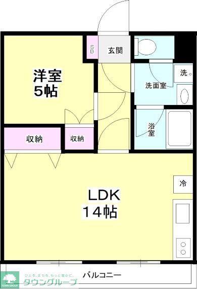 COOEE茅ヶ崎(1LDK/3階)の間取り写真