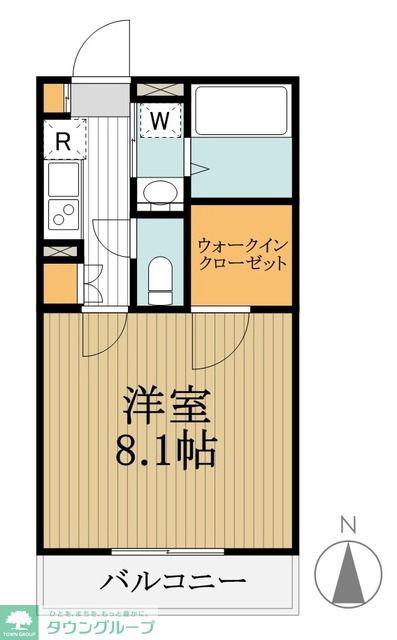 ウエストヴィレッジI・II(1SK/2階)の間取り写真