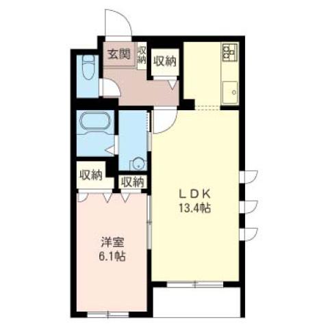 MAISON DE NOEL(1LDK/1階)の間取り写真