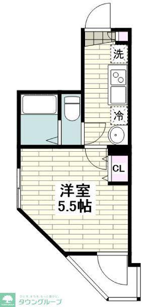 ルークス蒲田(1K/2階)の間取り写真