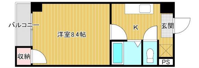 ESPOIR B.B(1K/2階)の間取り写真