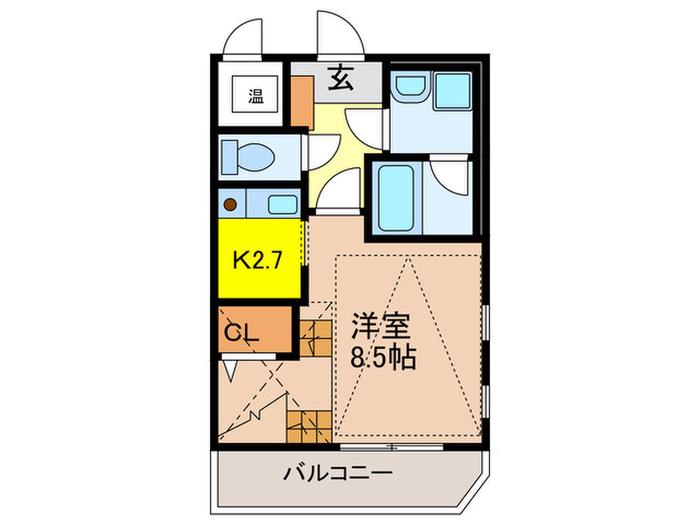 アドラーブルコート(1K/3階)の間取り写真