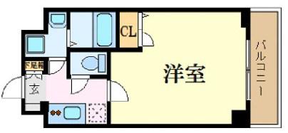 プレサンスOSAKA江坂(1K/7階)の間取り写真