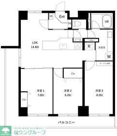 PARK MODERN つつじヶ丘(3LDK/10階)の間取り写真
