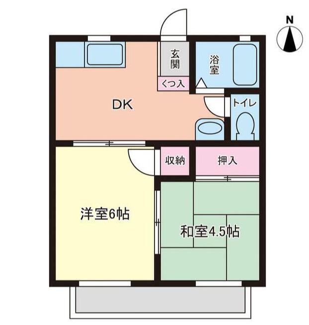 ピアパークIII(2DK/1階)の間取り写真