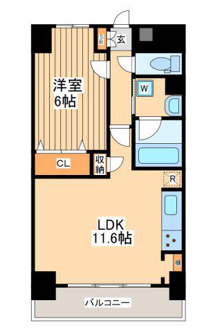 メゾンタナカⅢ(1LDK/3階)の間取り写真