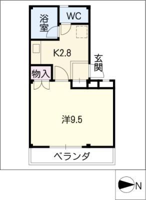 ROUTE248幹II(1K/2階)の間取り写真
