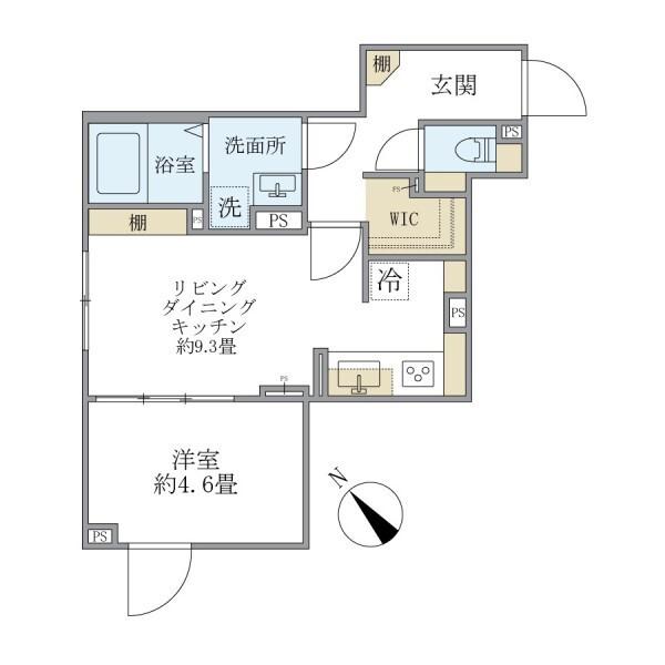 エクサム赤坂(1LDK/1階)の間取り写真
