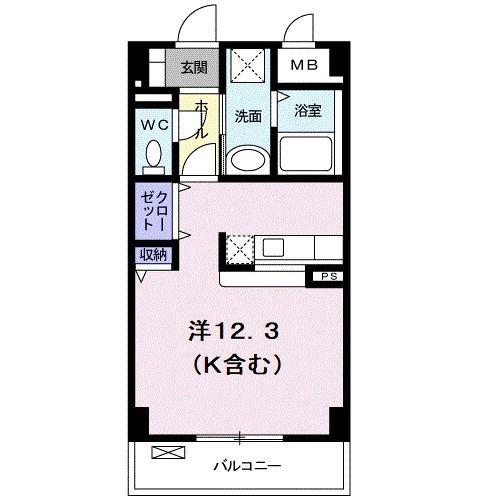 ジュネス・ヴィラ(ワンルーム/2階)の間取り写真