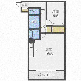 メゾンドジャパンノースヒル(1LDK/4階)の間取り写真