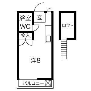 シティー丸和(ワンルーム/1階)の間取り写真