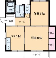 ベレーザ叶(2DK/1階)の間取り写真