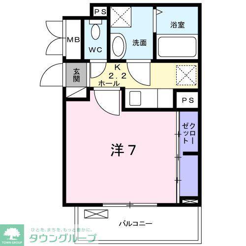 シャン ベルジュ(1K/2階)の間取り写真
