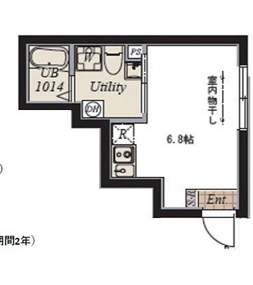 プラチナフォルム荏原中延(ワンルーム/2階)の間取り写真