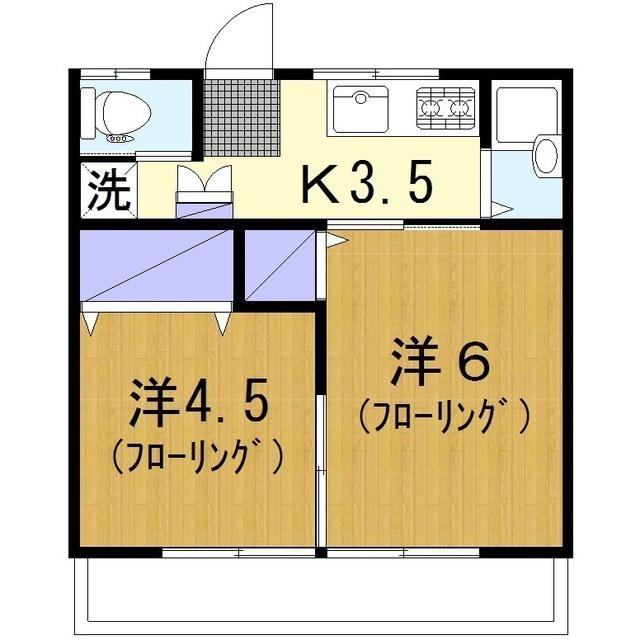 みどり荘(2K/1階)の間取り写真
