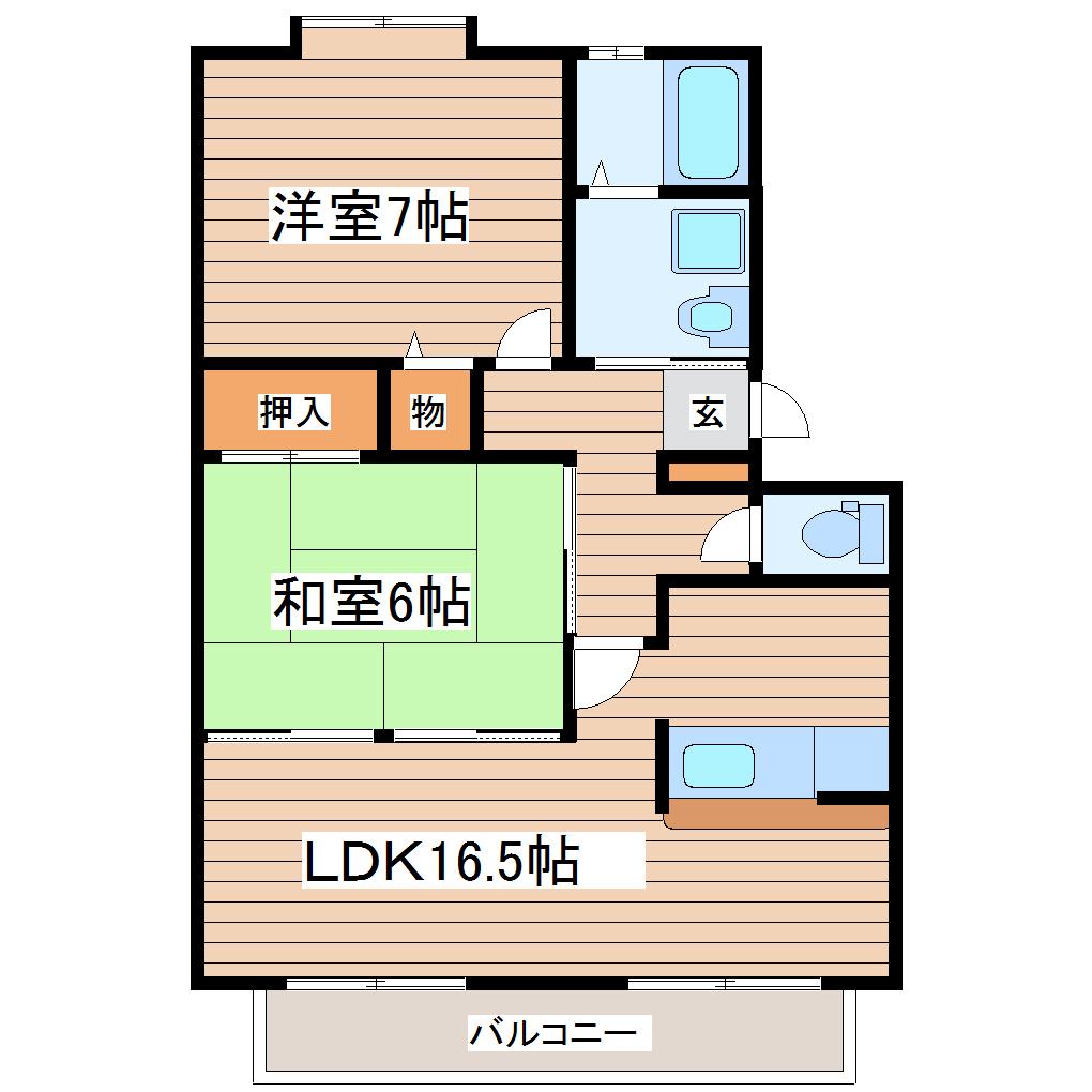コージィコート壱番館(2LDK/2階)の間取り写真