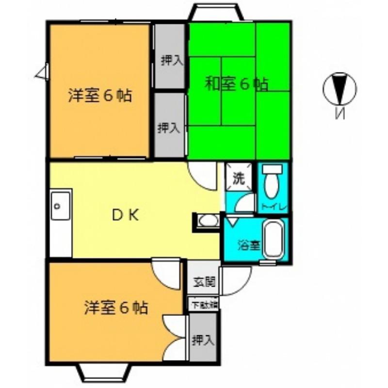 パルハイム(3DK/2階)の間取り写真