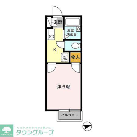 ピュアパレス壱番館(1K/1階)の間取り写真