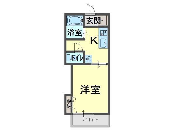 サンメイト(1K/1階)の間取り写真