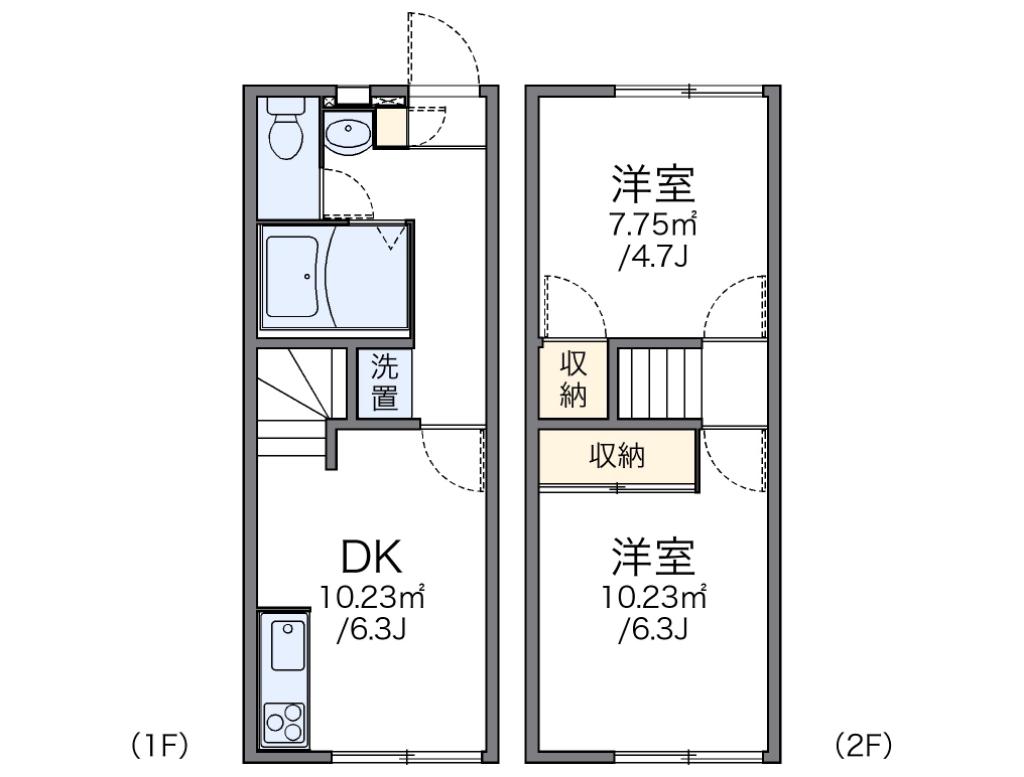 レオパレスEIRE(2DK/1階)の間取り写真