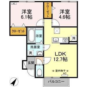 ブルーソフィア(2LDK/1階)の間取り写真