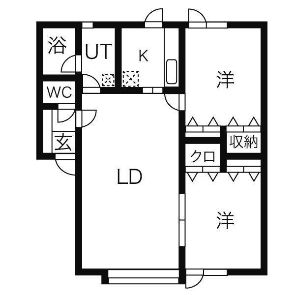 香風館参番(2LDK/2階)の間取り写真
