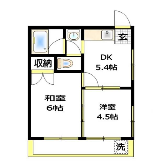 Tヴィレッジかしわ台(ワンルーム/1階)の間取り写真