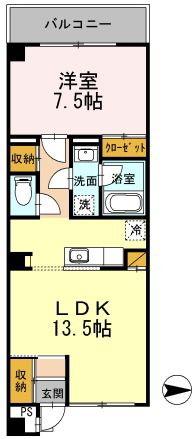 NEWORK(1LDK/3階)の間取り写真