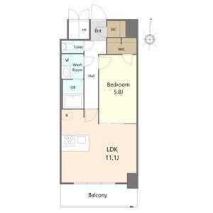 S-RESIDENCE岐阜駅(1LDK/14階)の間取り写真