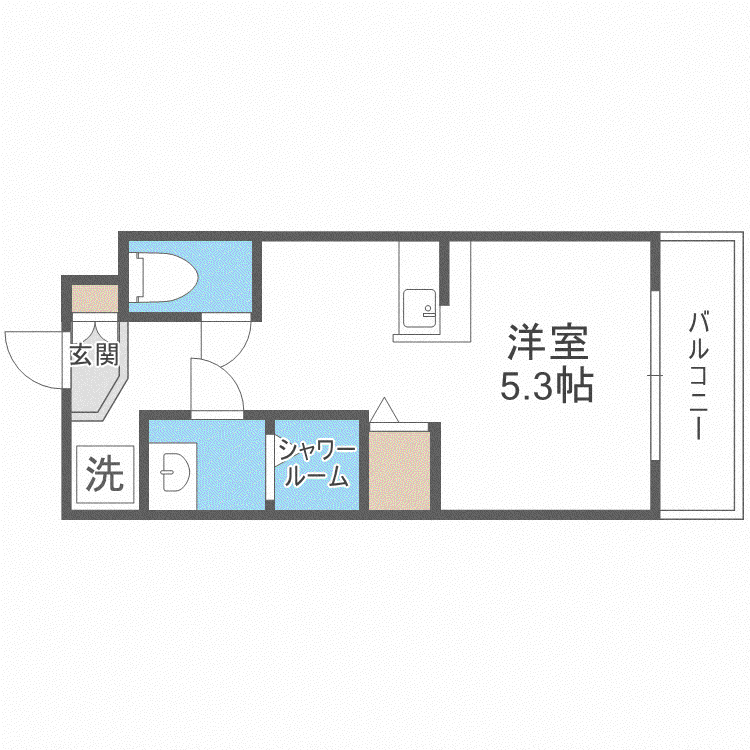 MODERNPALAZZO 山王GROW(ワンルーム/1階)の間取り写真