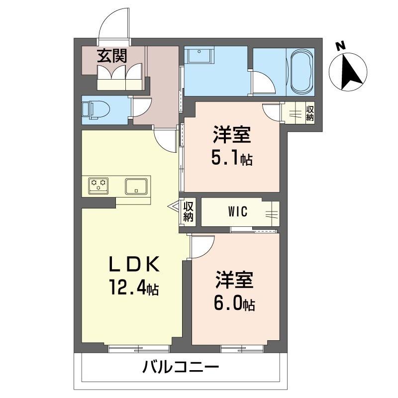 KOB10(2LDK/2階)の間取り写真