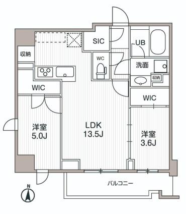 シーズンフラッツ両国サウス(2LDK/3階)の間取り写真