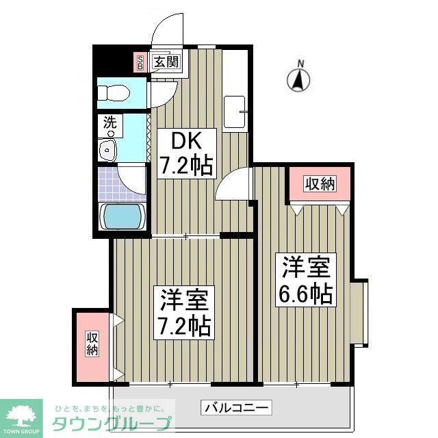 第2成城島田マンション(2DK/2階)の間取り写真