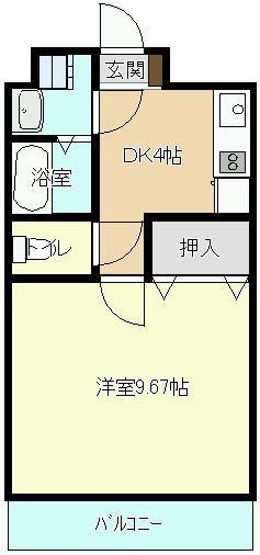 第4松田ビル(1DK/2階)の間取り写真