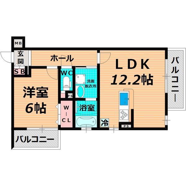 ヴァンヴェール楠根(1LDK/1階)の間取り写真