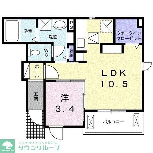 東武東上線 霞ケ関駅(埼玉) 徒歩8分 2階建 築11年(1LDK/1階)の間取り写真
