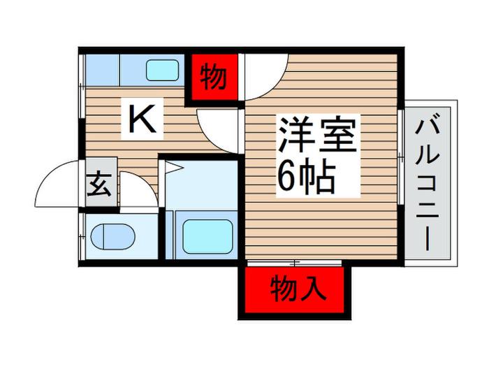 光荘(1K/2階)の間取り写真