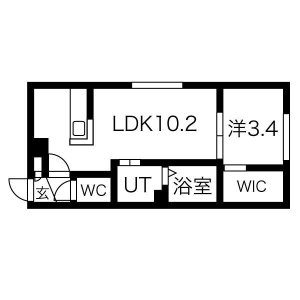 GRATUS N18(1LDK/2階)の間取り写真