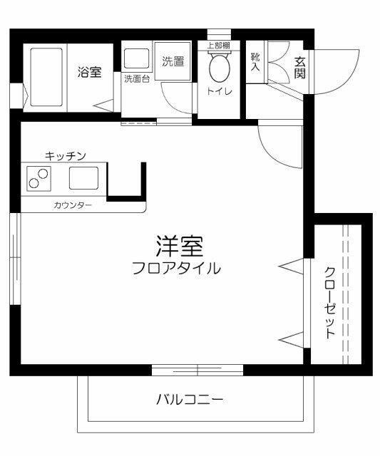 アレイムK(1K/2階)の間取り写真