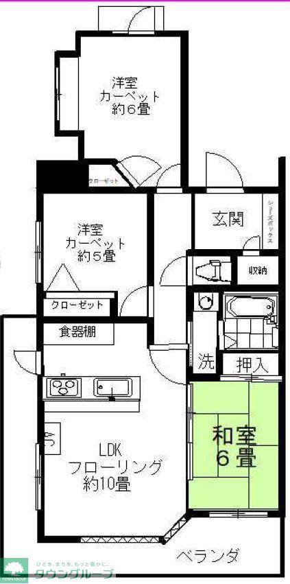 レクセルマンション東伏見(3LDK/2階)の間取り写真