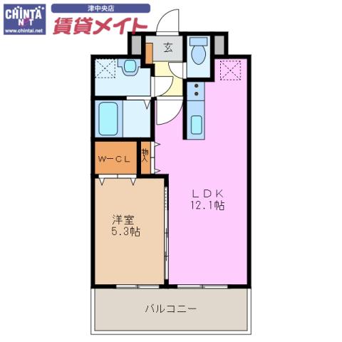 LIVE南新町(1LDK/6階)の間取り写真