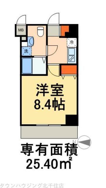 グランフォース西新井アヴェニール(1K/7階)の間取り写真